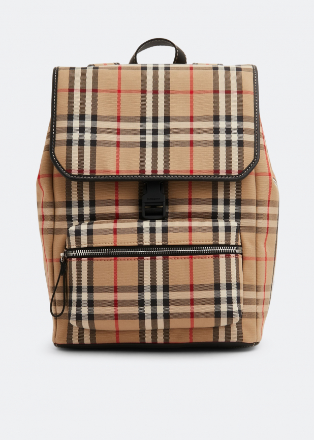 Vintage check cotton backpack